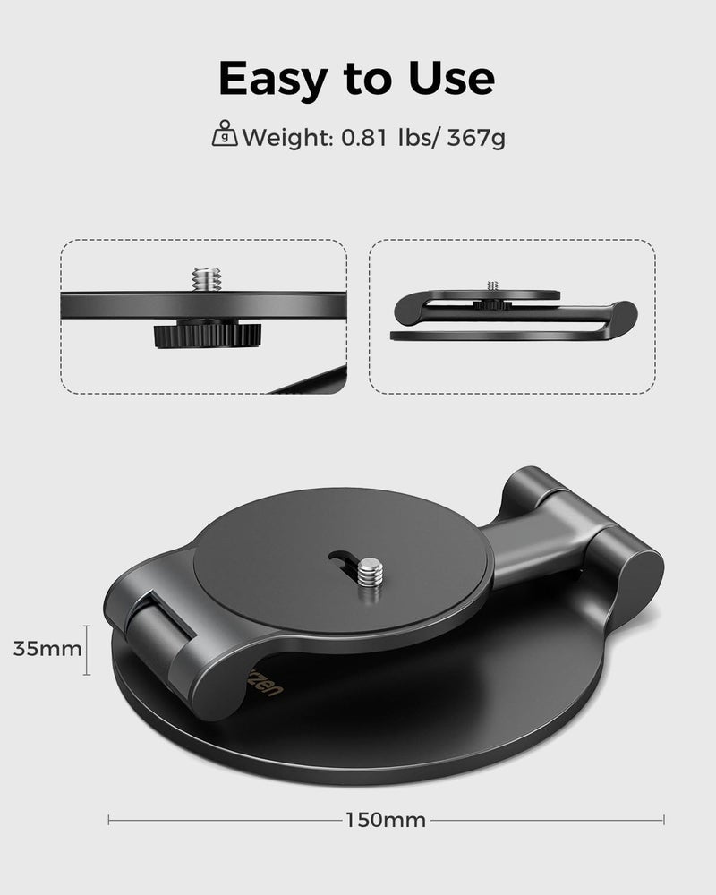 Aurzen Projector Foldable Stand, Ultra-Compact with Easy Setup, 180° Rotation, Compatible with TMY, HAPPRUN, Yaber, Epson & Most Projectors (¼-Inch Screw, Only Stand) - Image 3